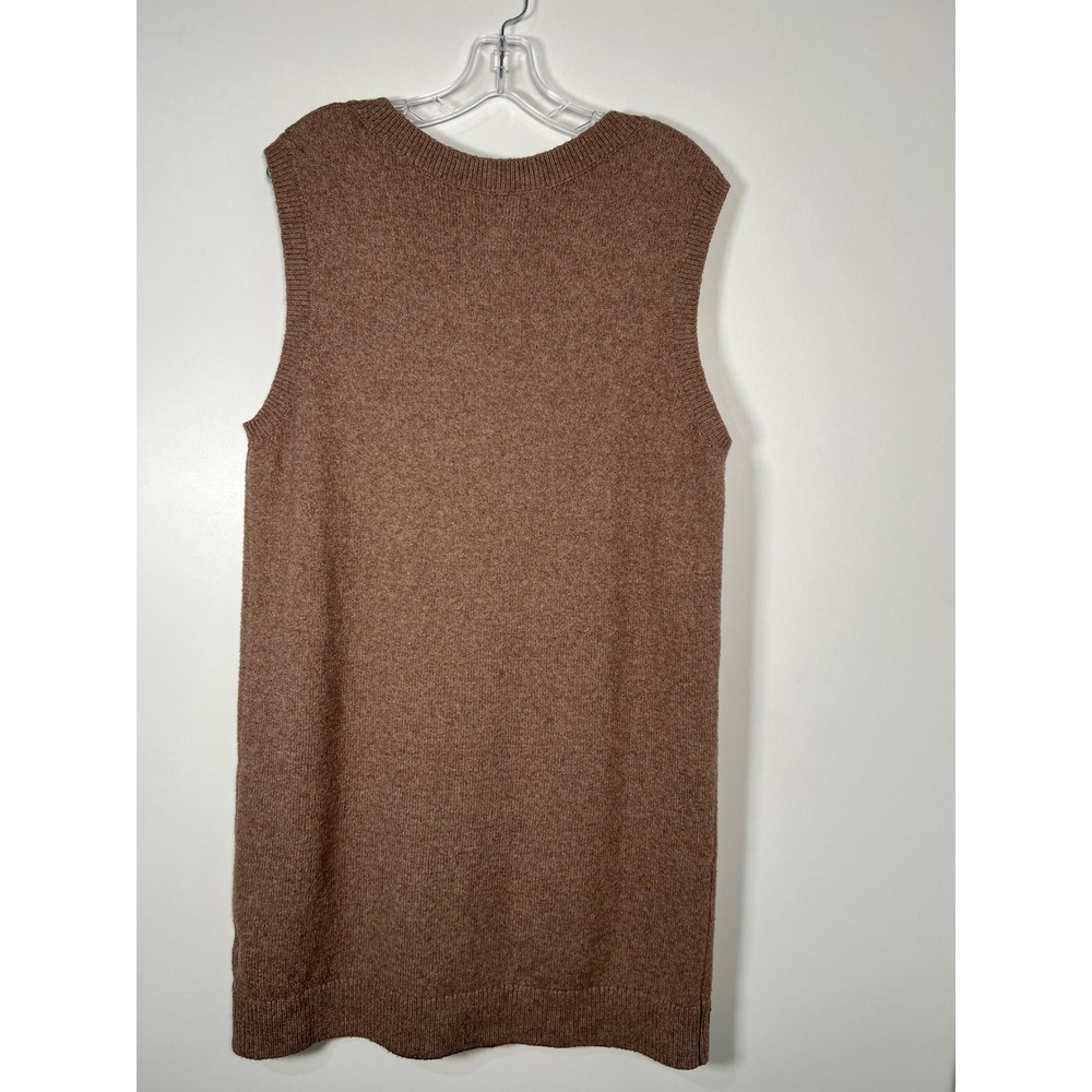 Old Navy SoSoft Brown Neutral V-Neck Sweater Vest Dress Academia Preppy Large - Picture 4 of 5